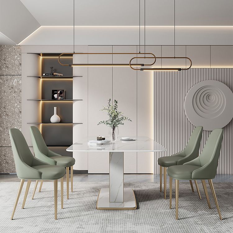 Designer Style Sintered Stone Top Dining Set Rectangle 1/2/5/6 Pieces Table with Chairs