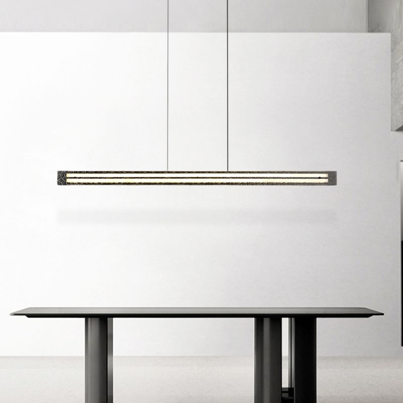 Nordic Style Hanging Lamp Rectangle Shape Island Light Fixture for Bedroom