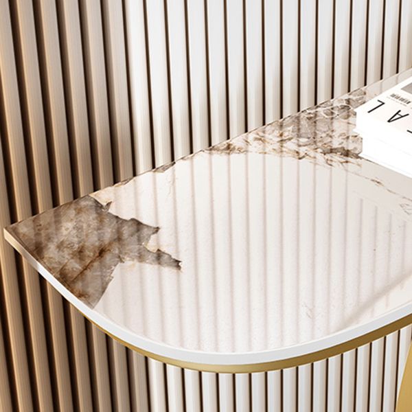 Half Moon Contemporary Console Accent Table Antique Finish Console Table