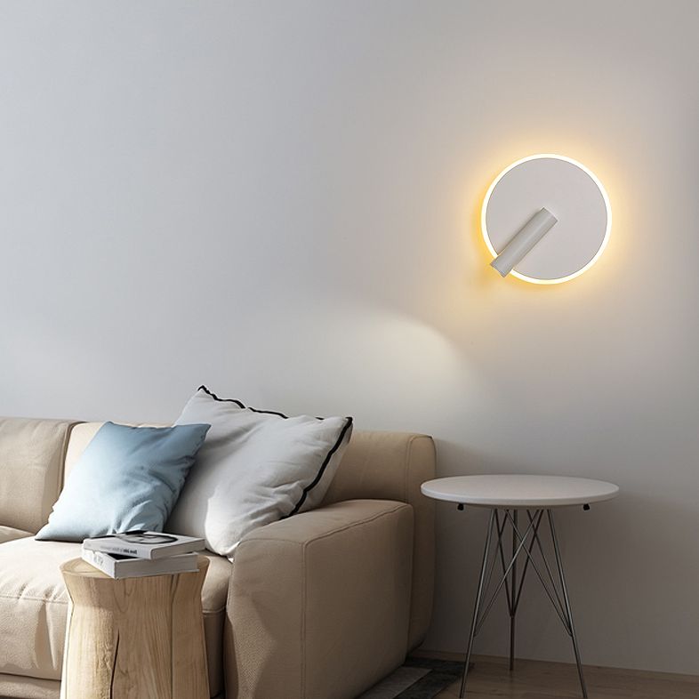 Aluminium Geometric LED Wall Lamp in Modern Concise Style Wrought Iron Reading Wall Sconce with Acrylic Shade