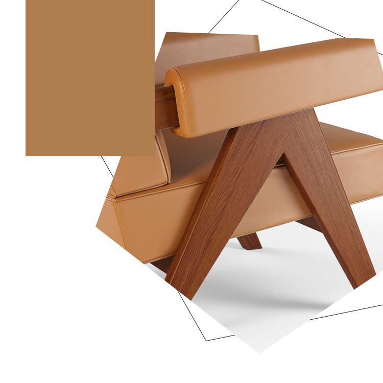 Mid-century Modern Arm Chair Solid Color Fixed Back Armchair