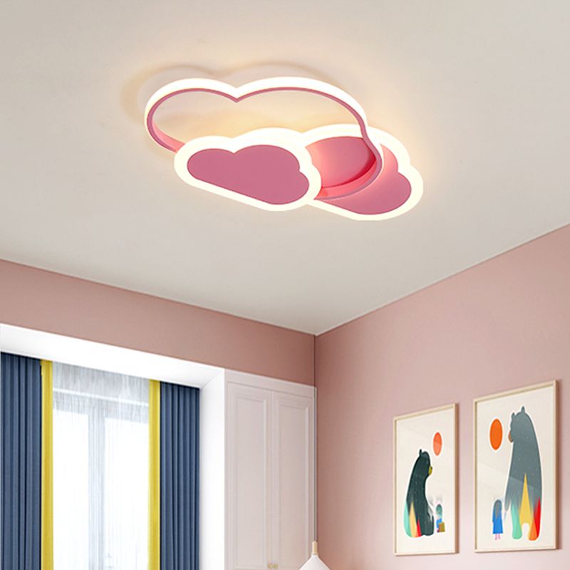 Cloudy Bedroom Ceiling Mount Light Acrylic Childrens LED Flush Mount Lighting Fixture