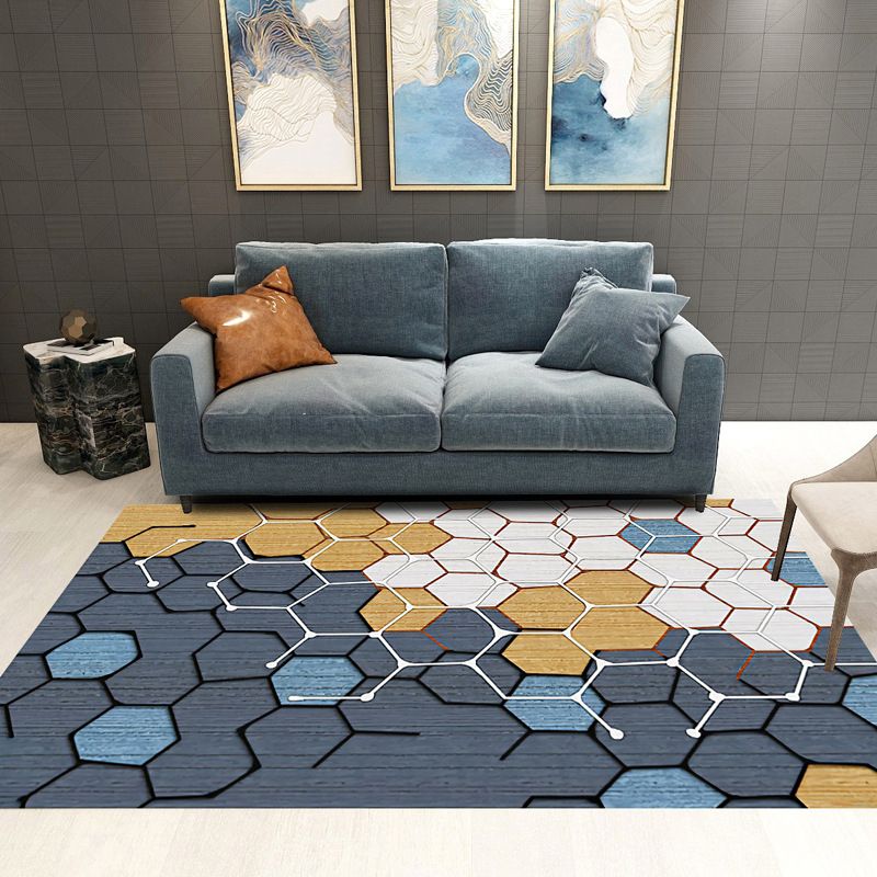 Alfombra geométrica de rojo oscuro alfombra moderna alfombra resistente a manchas para sala de estar