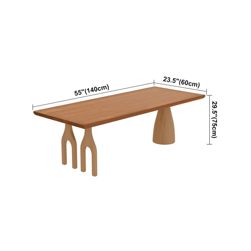 Modern Pine Wood Table for Restaurant Rectangle Dining Table with 3 Legs