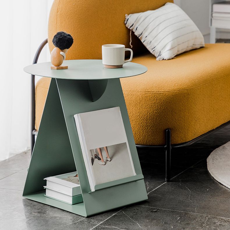 Mid-Century Abstract End Table Metal Round Side End Table for Sofa