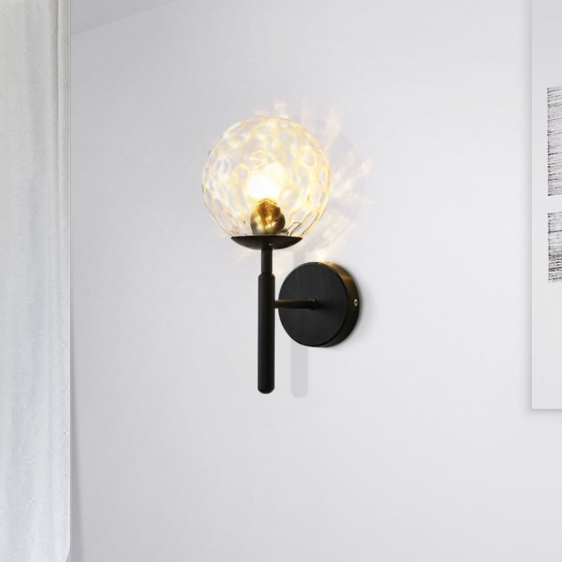 Modern Style Ball Wall Sconce Glass 1 Light Sconces for Bedroom