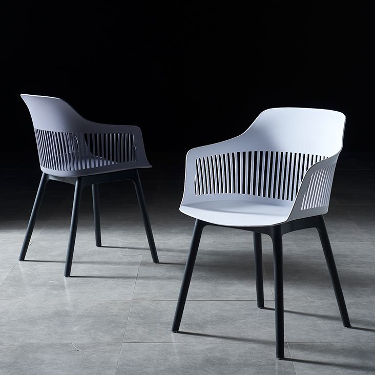 Silla escandinava de plástico para comedor, cocina, sillón con respaldo de listones