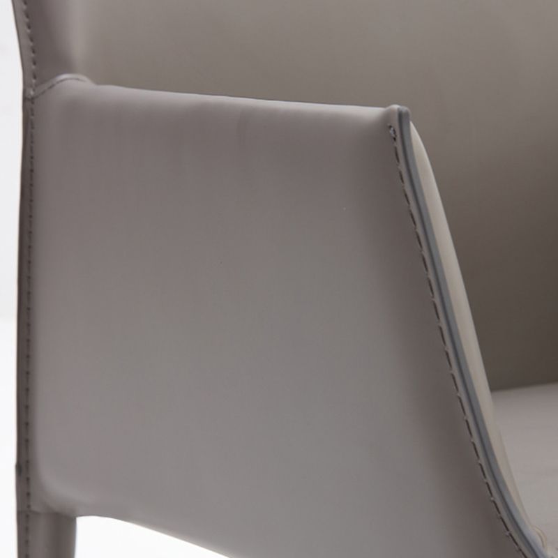 Modern Design Leather Chair Kitchen Solid Back Single Dining Arm Chair