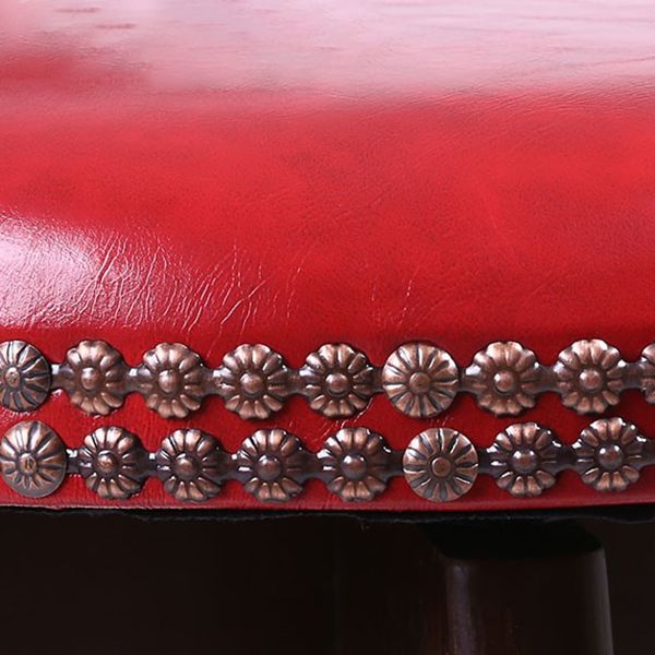 Modern Rotatable Backrest Counter Stool Wood Cafe Bar Stool with Leather Cushion