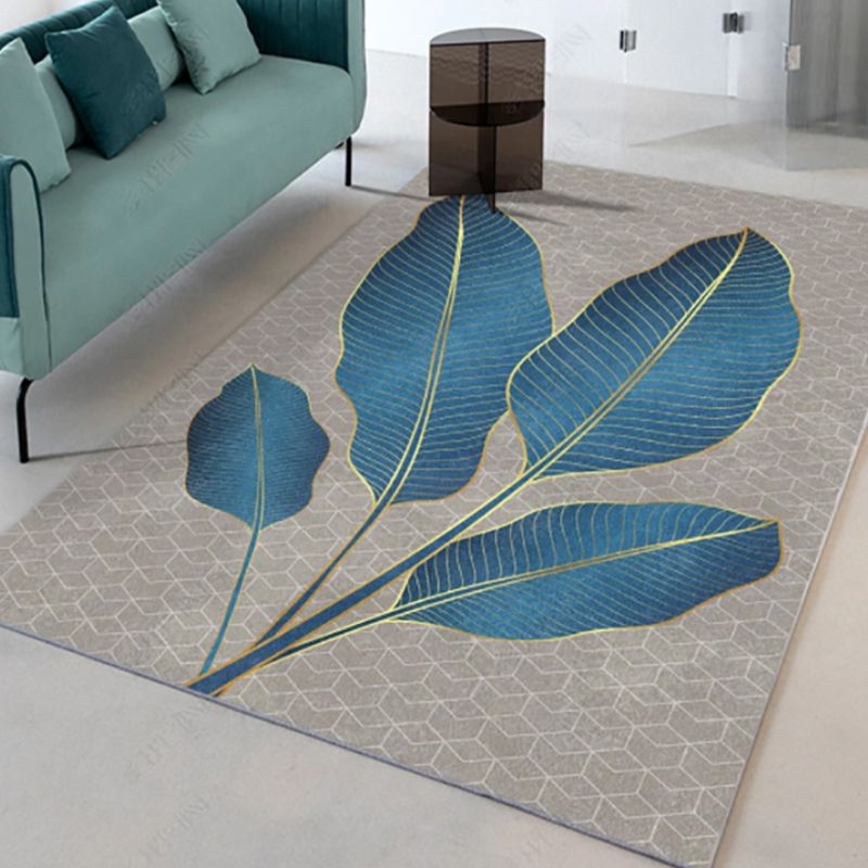 Beige Modern Rug Blending Lotus Rug Non-Slip Backing Rug for Drawing Room
