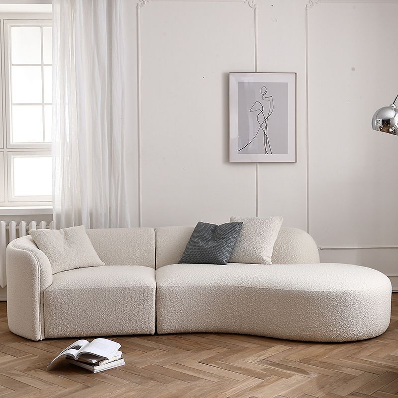 Fabric Scandinavian Curved Sectional 27.55" High Sectional Sofa