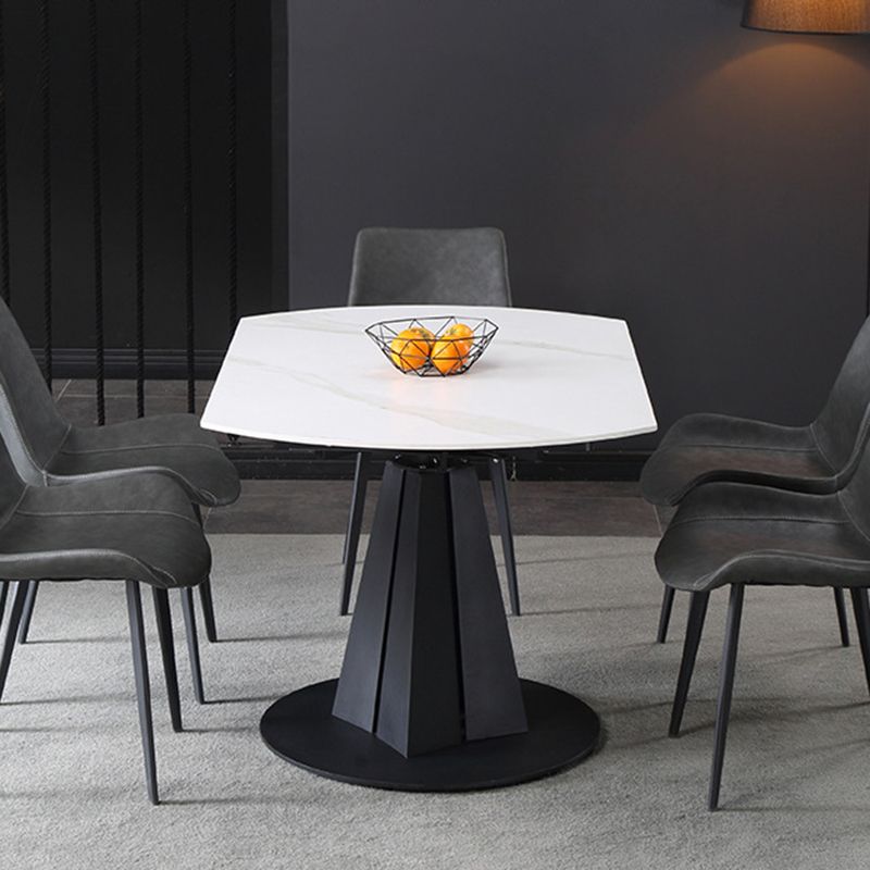 Modern Extendable Stone Dining Table Steel Base Dinner Table for Home