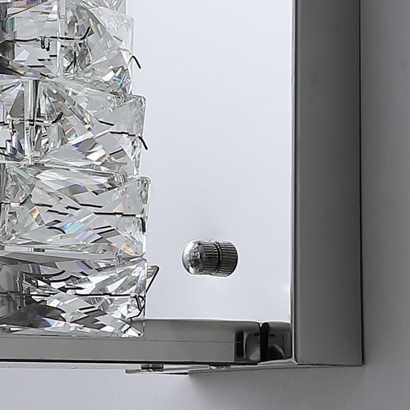 Lámpara de pared de acero inoxidable de pared LED rectangular moderna de lujo con sombra de cristal