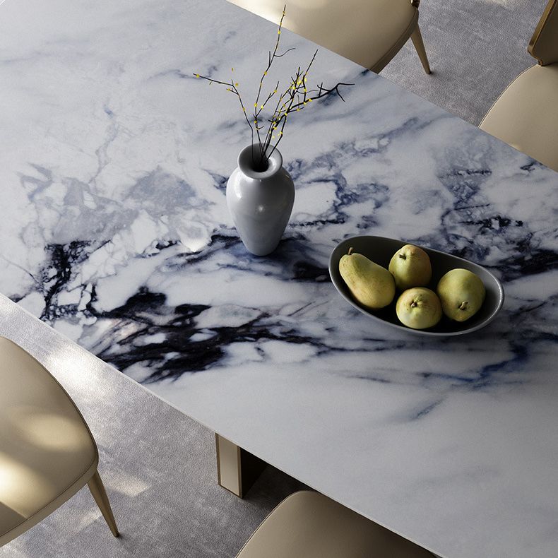 Designer Style Sintered Stone Dining Set Rectangle 1/2/3/5/6 Pieces Dining Room Table Set