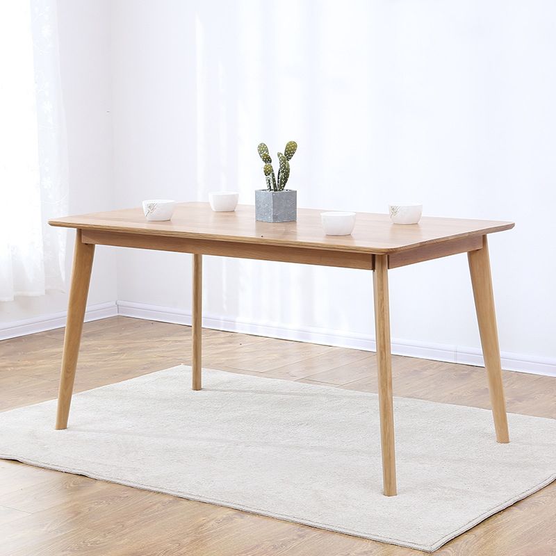 Modern Oak Wood Table for Restaurant Rectangle Dining Table with 4 Legs