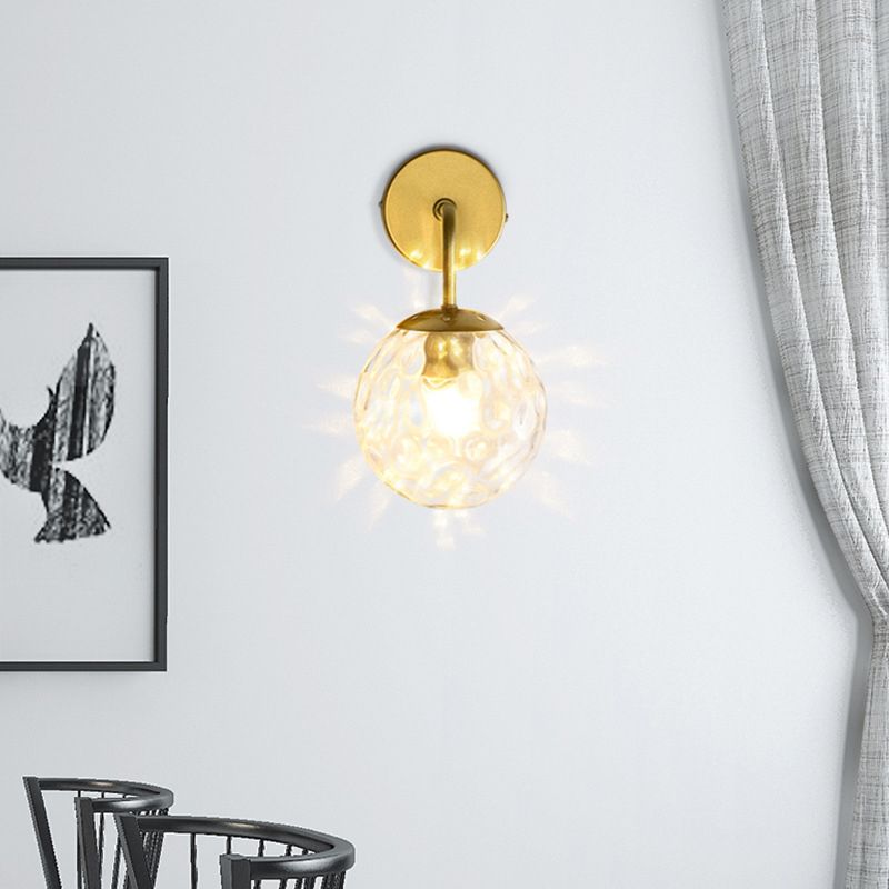 Industrial Style Ball Shape Wall Sconce Glass 1 Light Sconces for Dining Room