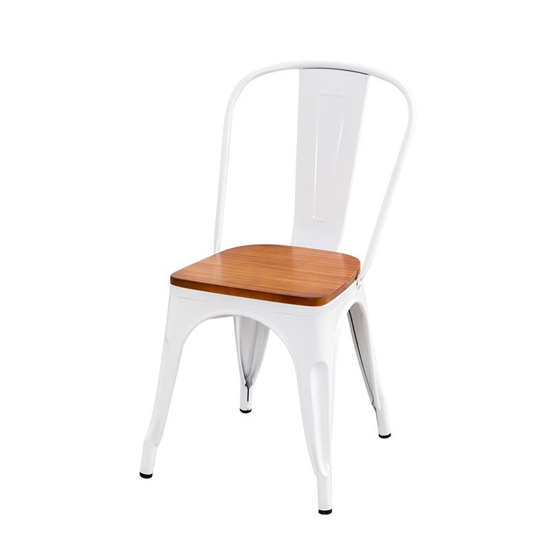 Slat Back Arm Chairs Contemporary Dining Chairs with Metal Base