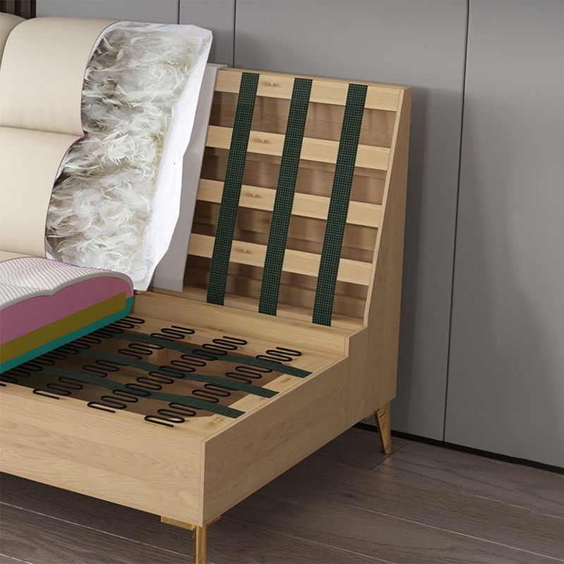 Glam Style Sofa Bed with Padded Leather and White Upholstery Sofa