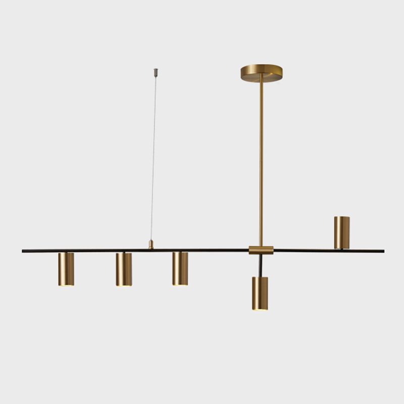 Cylinder Island Pendant Lights Contemporary Kitchen Island Lighting with Metal Shade