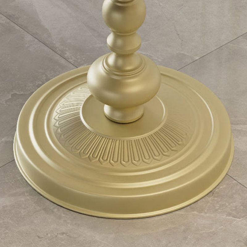 Modern Pedestal Corner Table Round Slate Side End Table for Living Room