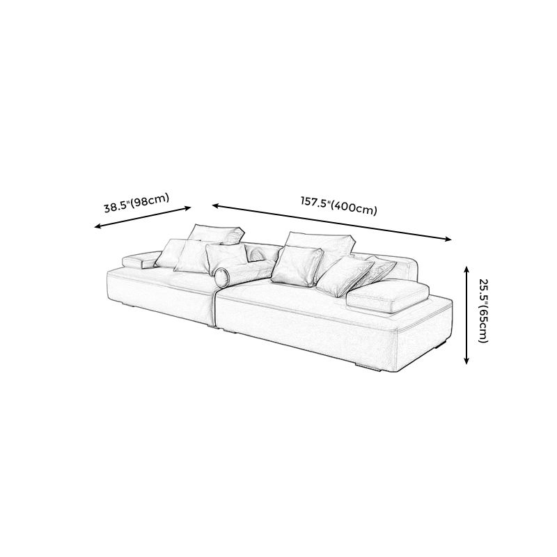 Übergangs modernes fleckbeständiges Sofa mit Störkissen 25,6 "H Square Arm Sofa