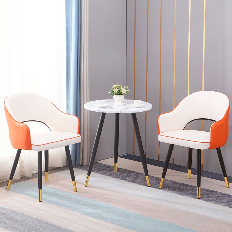 Fauteuils de salle à manger en métal Glam, chaise d'appoint à dossier ouvert pour usage domestique