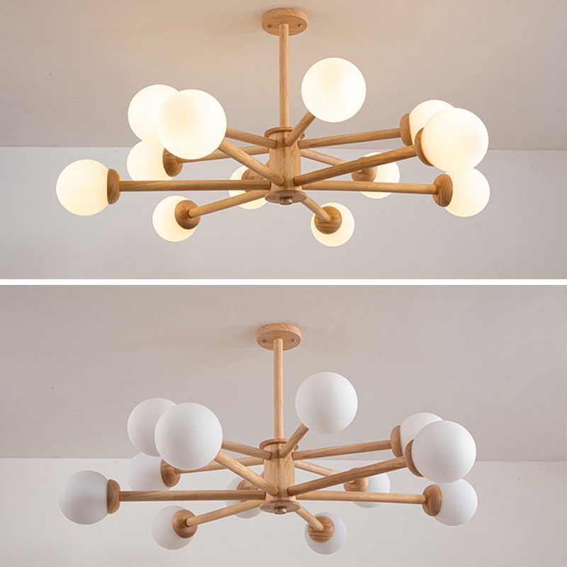 Original Wood Molecular Styling Chandelier Modern Simplicity Style Living Room Lighting Fixture