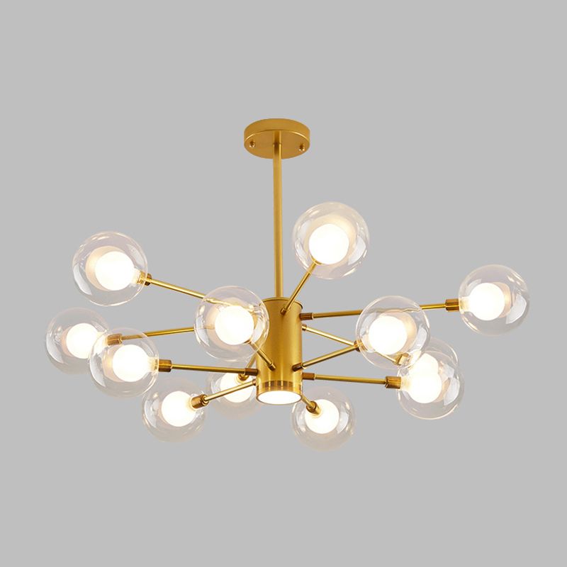 Kugelförmige Form Kronleuchter leichter moderne Glasglas Multi -Licht -Hanglampe für Schlafzimmer