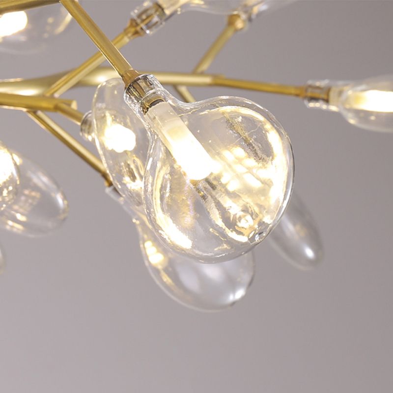 Gold Firefly Pendant Light in Modern Creative Style Copper Indoor Hanging Lamp with Glass Shade