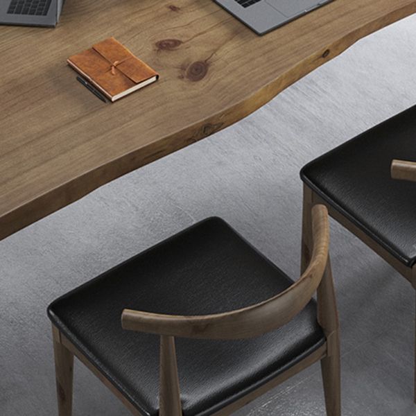 Rectángulo 4 patas Mesa de comedor industrial Mada de madera maciza Mesa de comedor fija