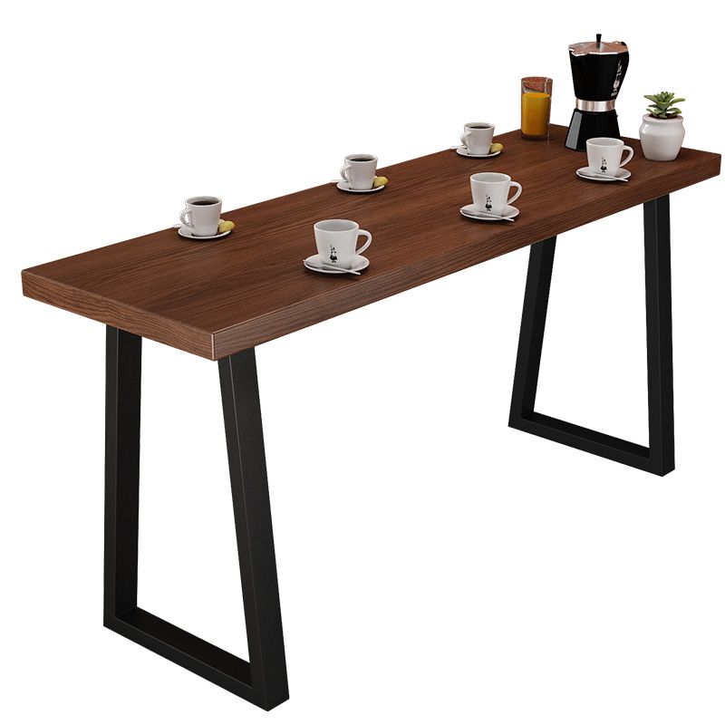 Industrial Style Bistro Bar Table Rectangle Solid Wood Bar Table