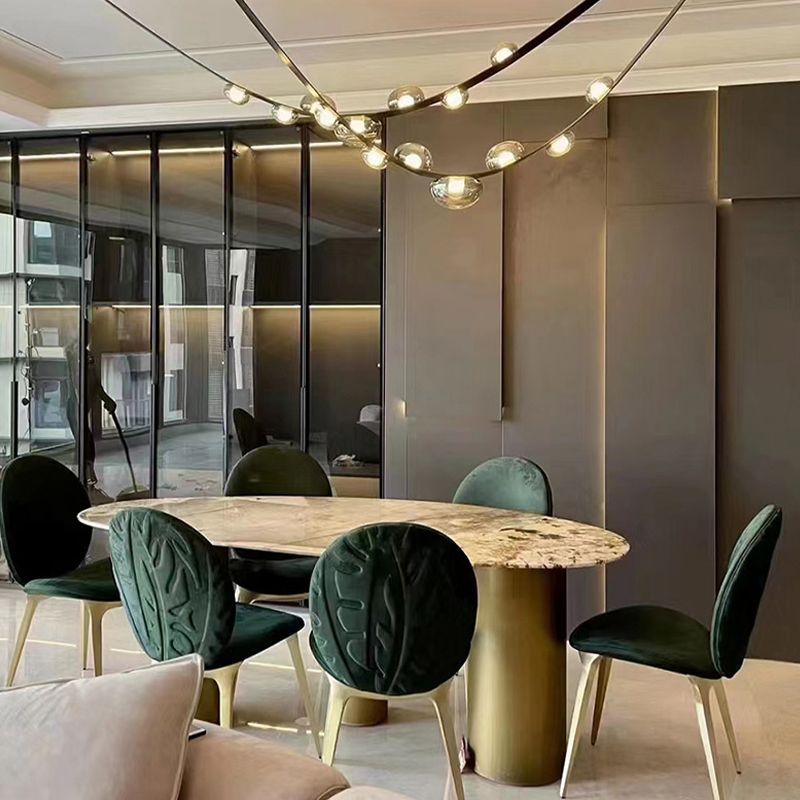 Modern Pendant Lighting Fixtures Glass 7 Lights Island Light Fixture for Dining Room