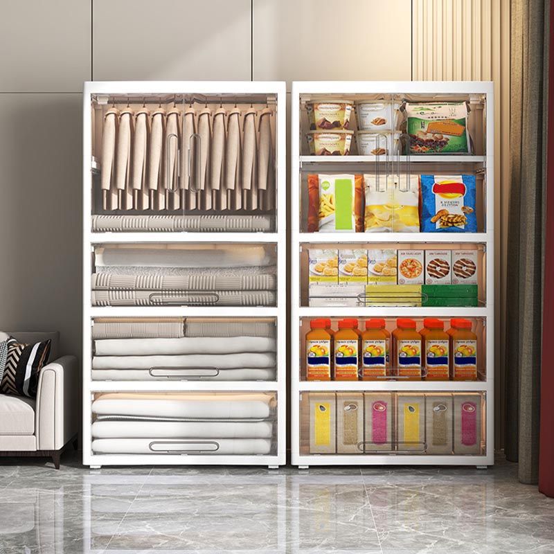 Hinged Wardrobe Armoire with Legs Contemporary Storage Cabinet