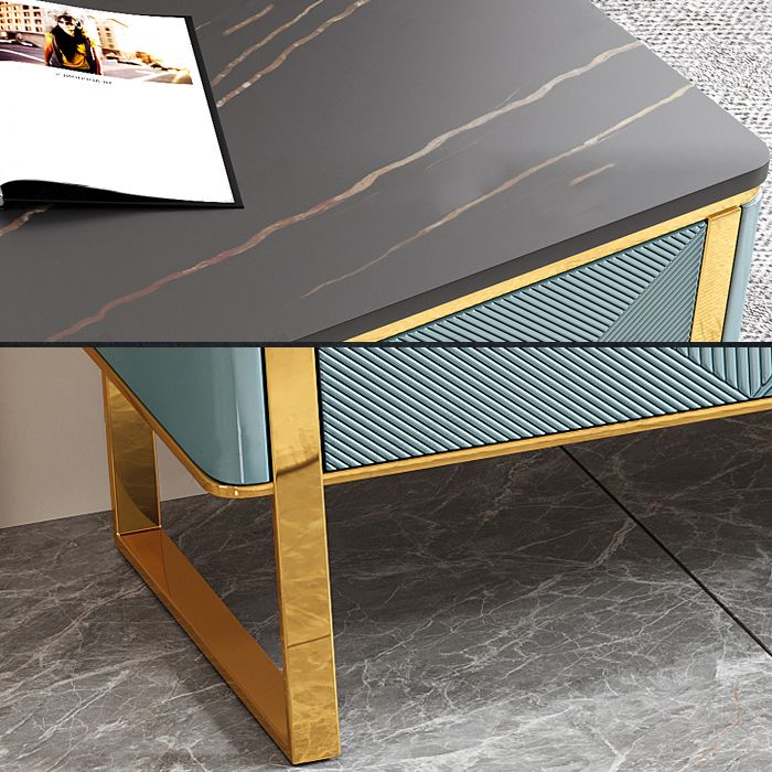 Glam Horizontal Double Dresser Stone Storage Chest Dresser for Bedroom