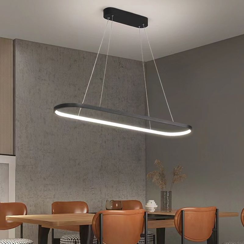Contemporary Style Linear Shape Island Light Metal 1 Light Pendant Light Fixture