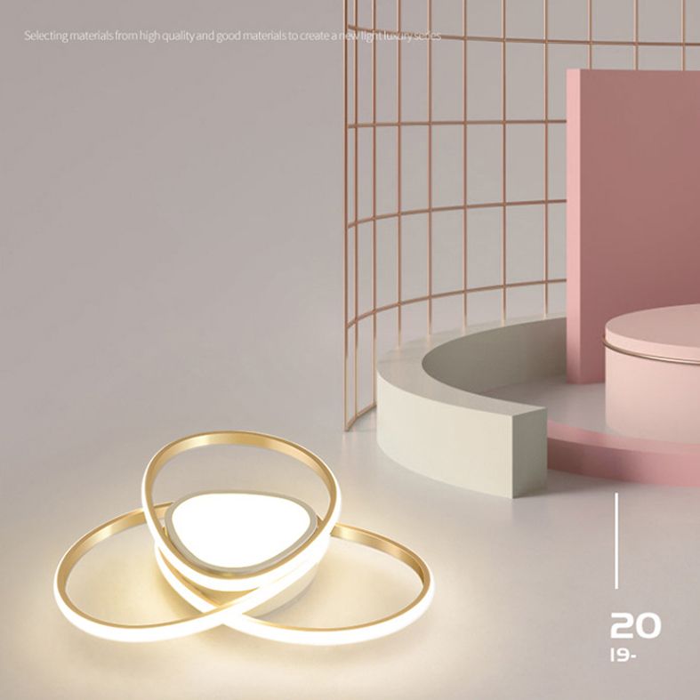 Gold Geometrical Ceiling Light Fixture Simple Style LED Metal Ceiling Flush Mount Light
