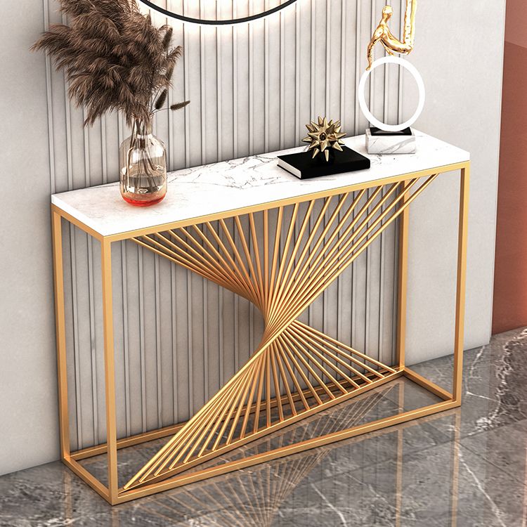 Contemporary Iron Console Table Rectangle Frame Stain Resistant Console Sofa Table