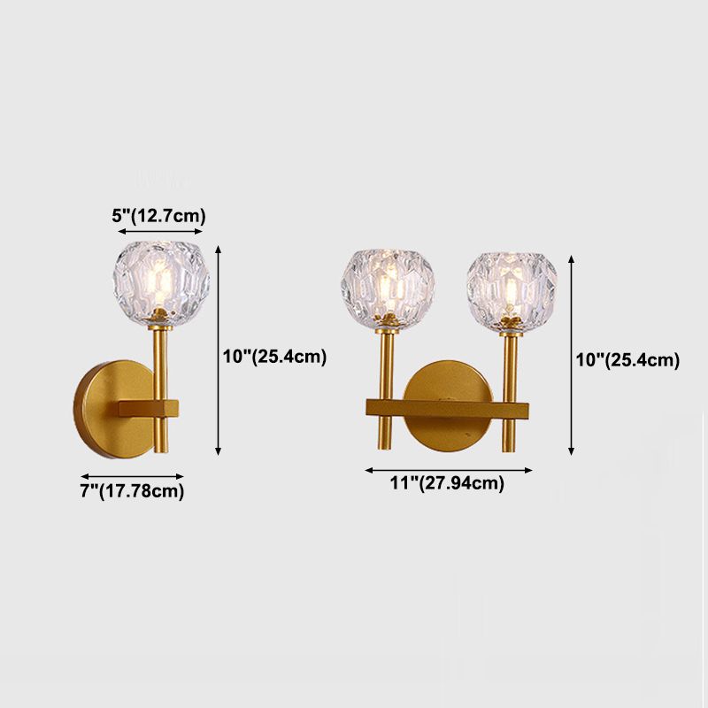 Modern Style Wall Light Fixture Crystal Shade Sconce Light Fixture for Bedroom