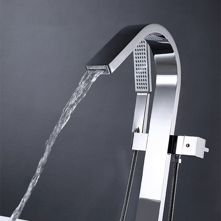 Modern Free Standing Tub Filler Faucet Copper Freestanding Tub Filler Trim
