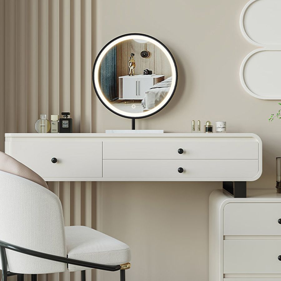 Modern Bedroom Vanity Dressing Table Solid Wood Makeup Vanity Desk with Drawer