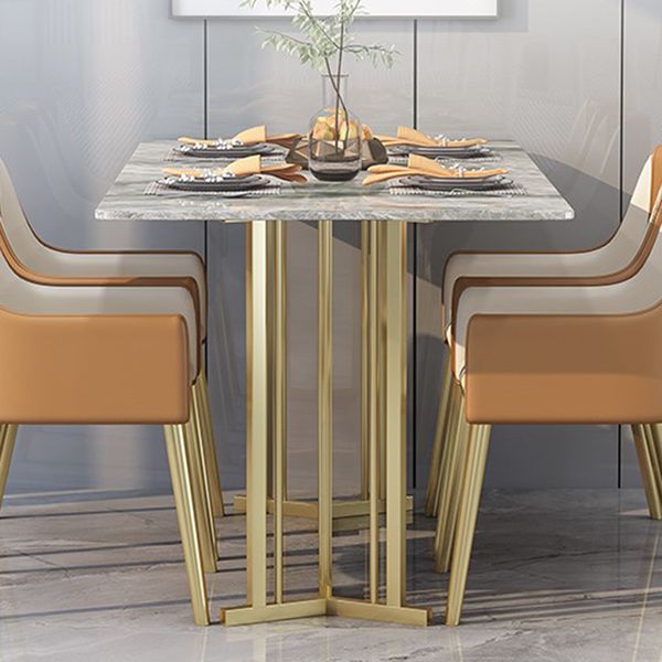Mesa de comedor de doble pedestal de muebles de piedra de lujo tradicional