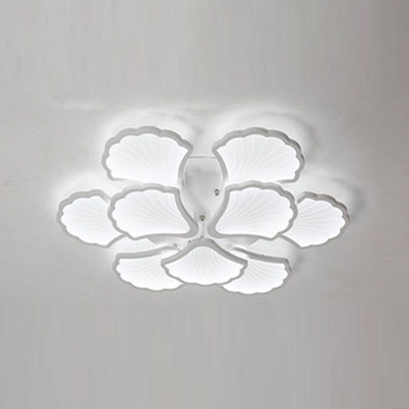Ceiling Mounted Light Simple Metal Living Room LED Ceiling Lamp in White