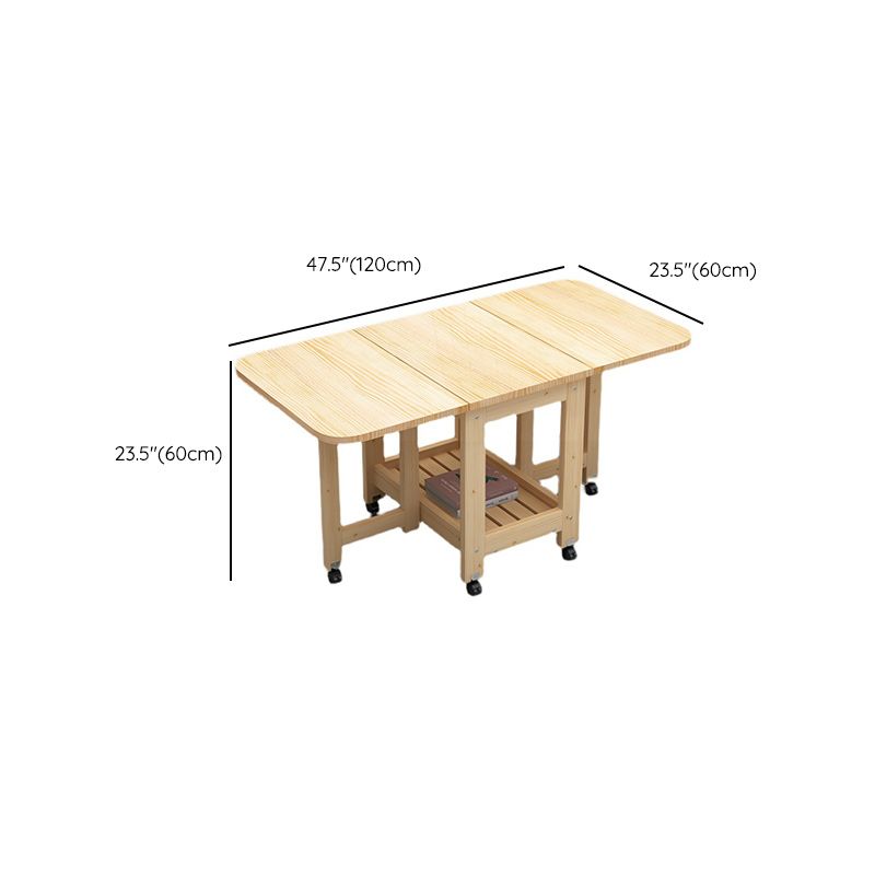 Contemporary Natural Rectangle Coffee Table Single Folding Cocktail Table