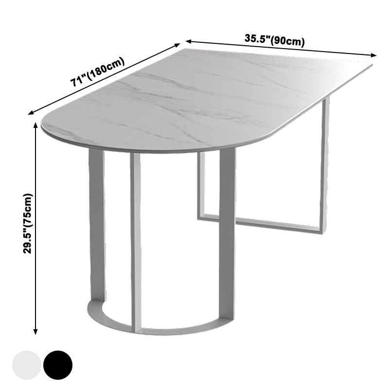 Mesa de comedor contemporánea Mesa de piedra sinterizada con base de trineo para cenar