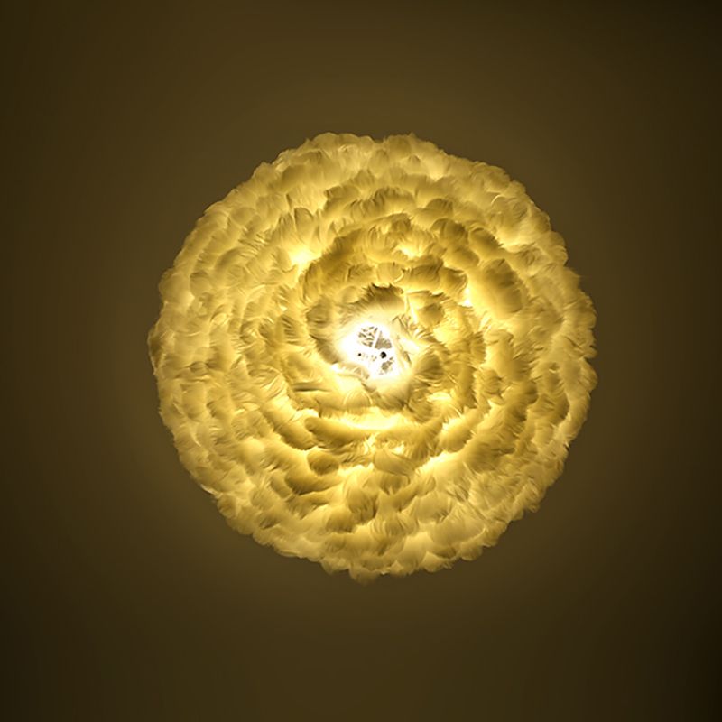 Lumo a pendente a pendente di piuma a LED a LED a LED moderna moderna per camera da letto