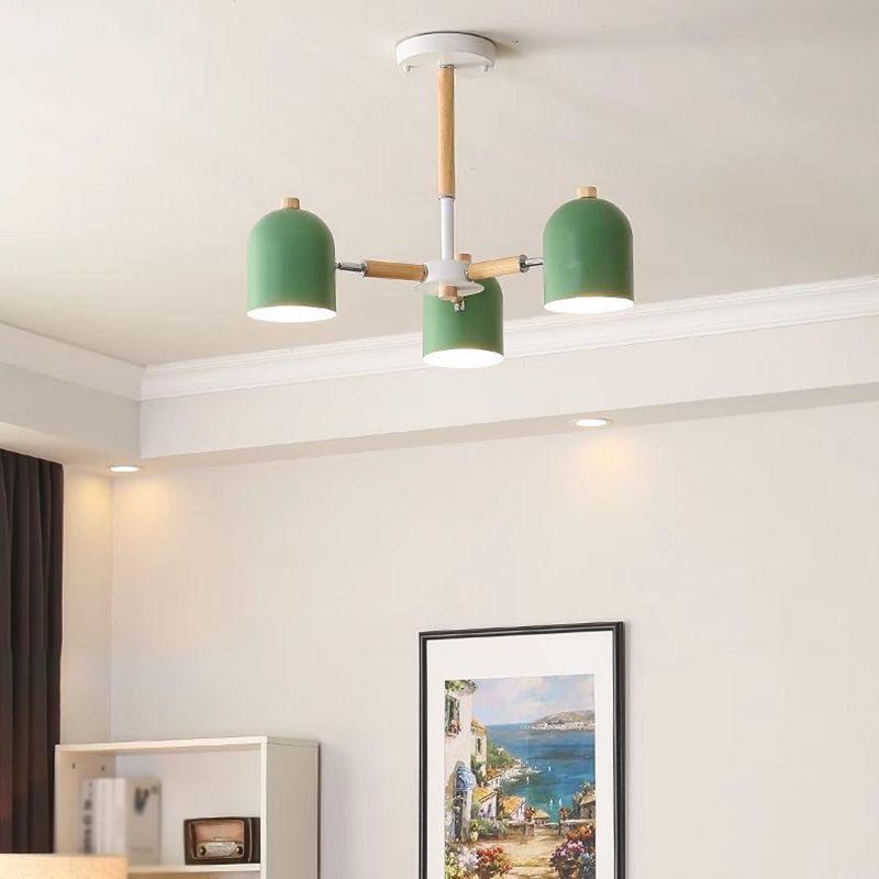 Lámpara colgante con cúpula de lámpara de lámpara de estilo macarrón con sombra de metal