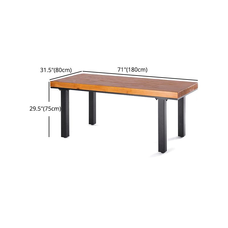 1/5 pcs Juego de comedor industrial de metal con mesa de mesa de madera de pino