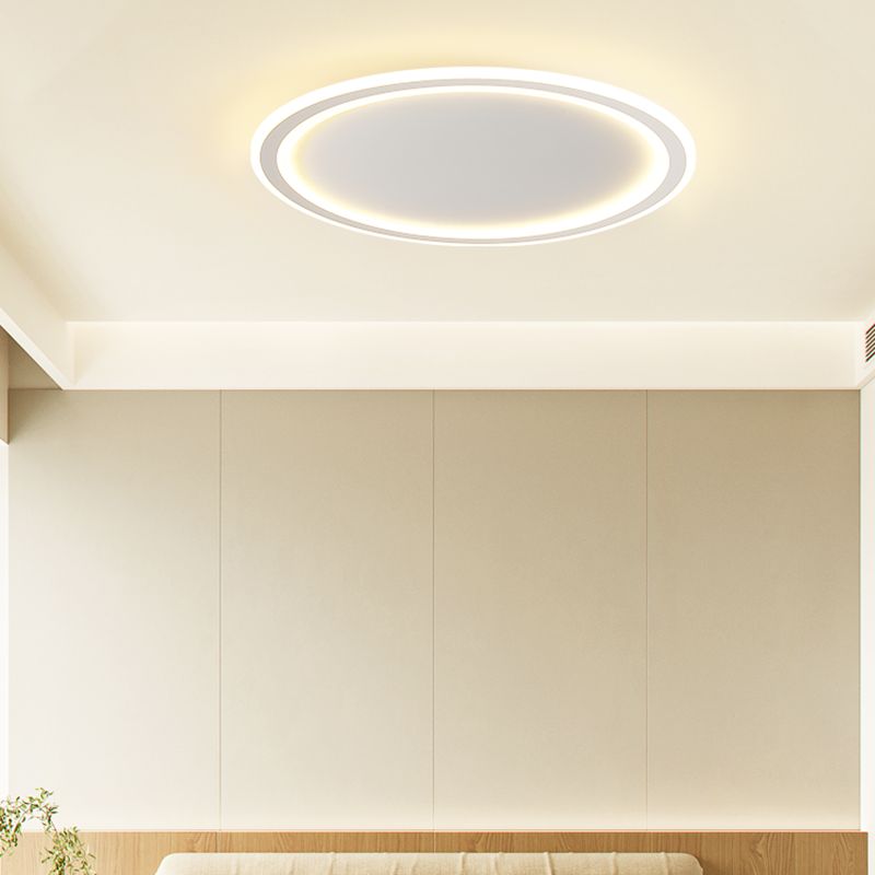 Rotonda Forma Soffitto Fissaggio Moderno Stile Metallo 1 Luce Soffitto Montato Light in bianco