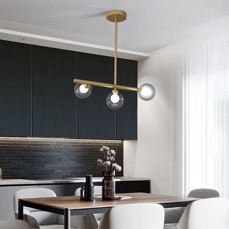 Glass Linear Island Lighting Simplicity Pendant Light Fixture for Dining Room