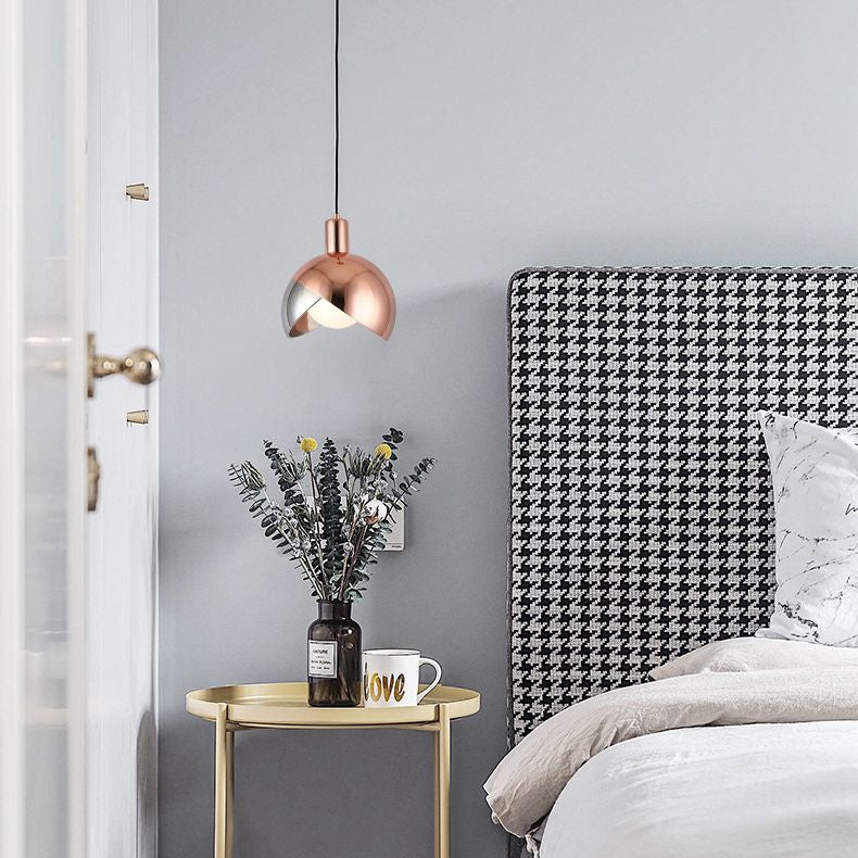 Metal Globe Hanging Light Kit Minimalist Style Hanging Pendant Light for Bedroom